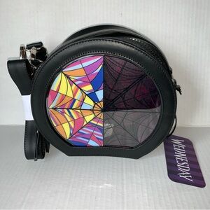 Netflix Series Wednesday Exclusive Spiderweb Round 7” Purse With Shoulder Strap